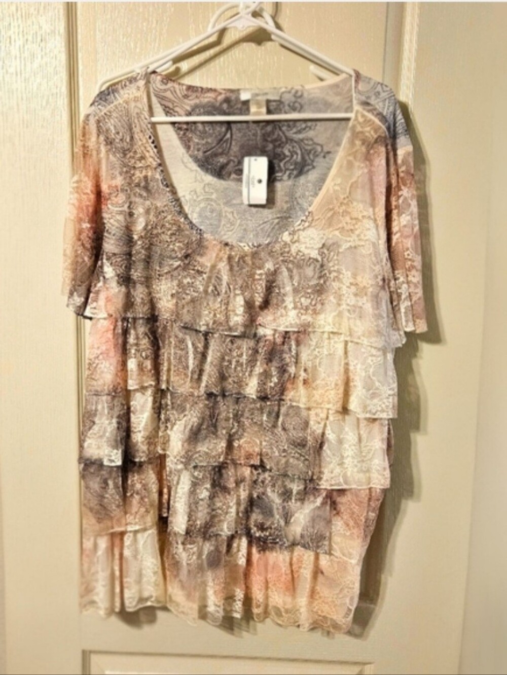 CJ Banks Casual Chic Flapper Style Ruffles Blouse Sexy Plus Size 3X